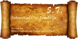 Sebestyén Tamás névjegykártya